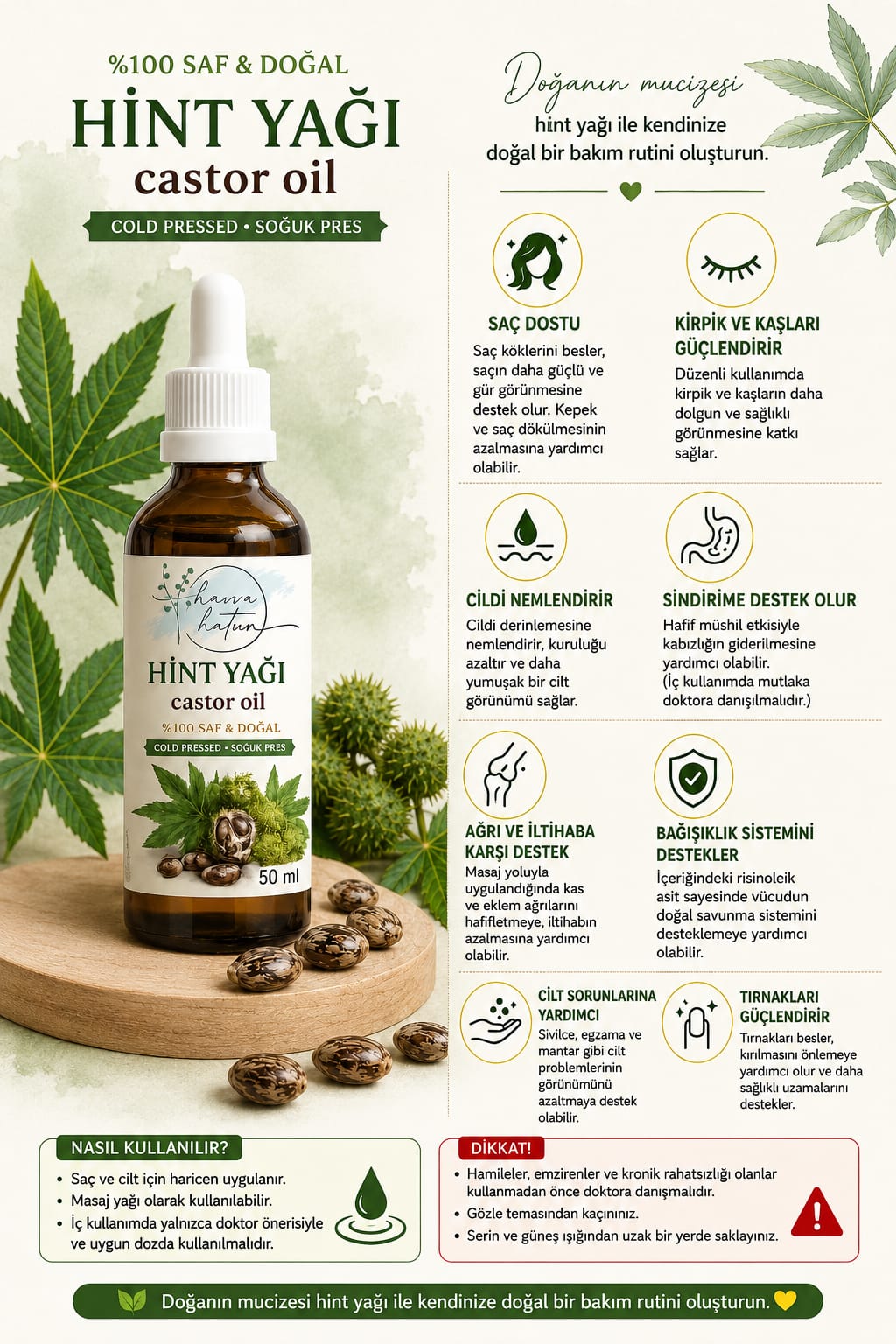 %100 Saf & Doğal Hint Yağı 50 ml